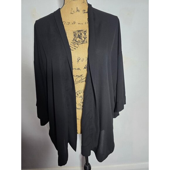 ASOS Black Semi Sheer Kimono Cardigan size 6 - Picture 9 of 9